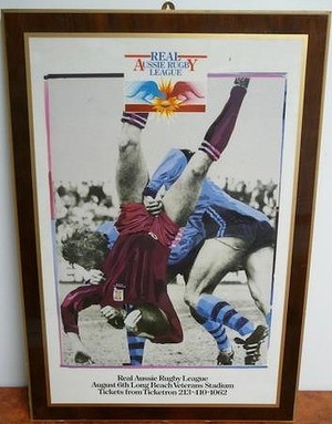 1987 Promotional Poster for Long Beach Rugby League game